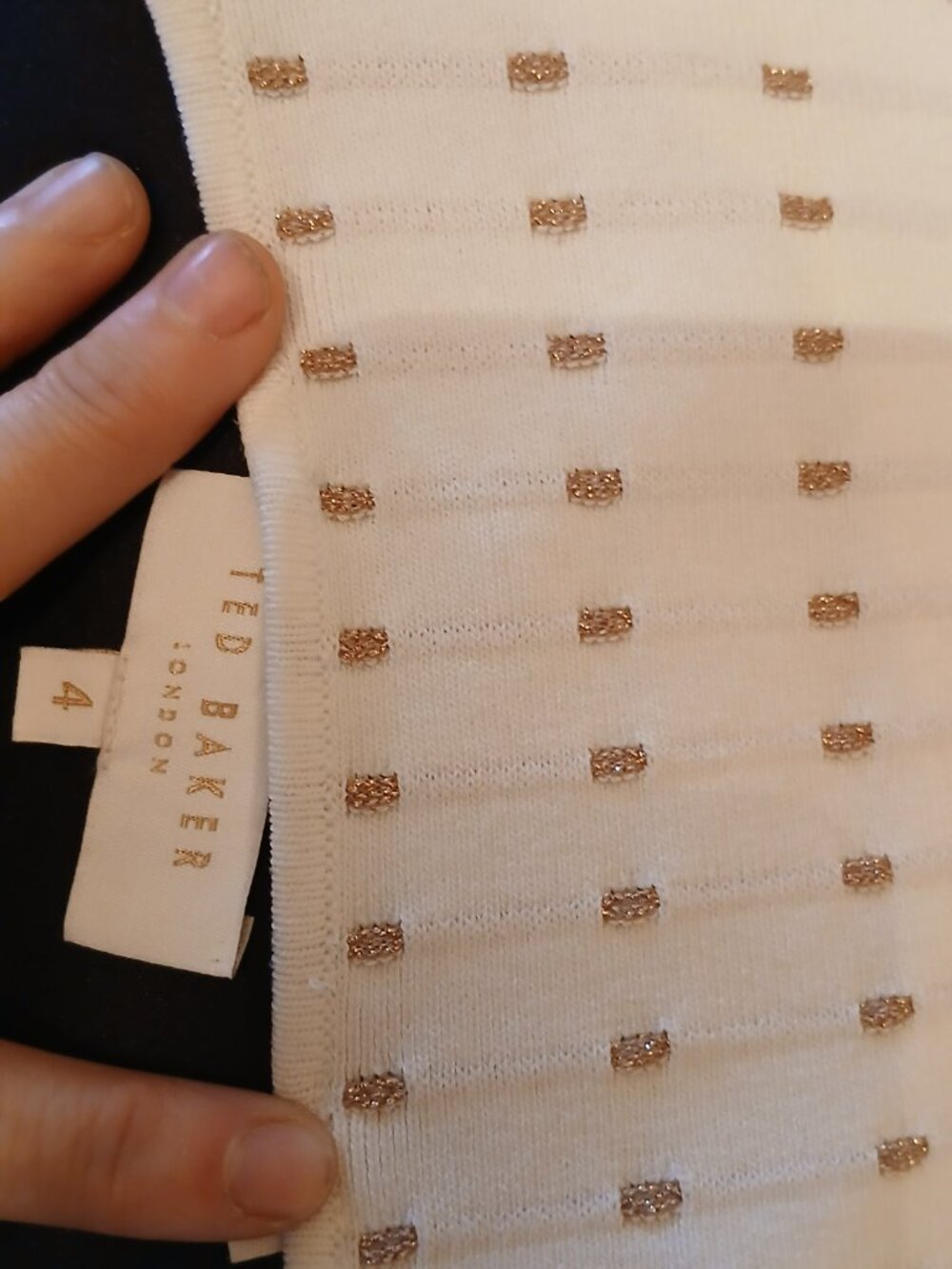 TED BAKER London White & Gold Mini Relia Dress - Picture 10 of 16
